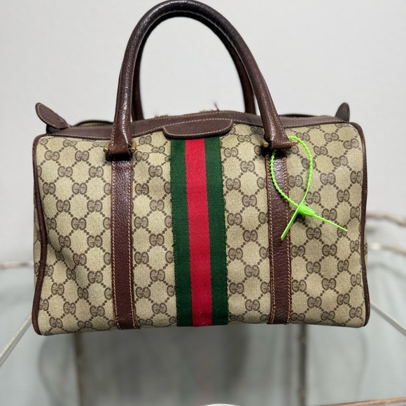 Gucci Cream and Brown Boston Bag with Iconic Design - Picture 3 of 16